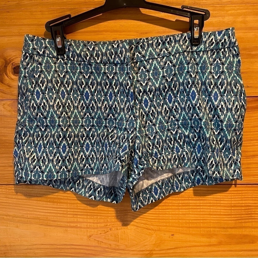 H&M Blue Diamond Geometric Patterned High Rise Shorts 6